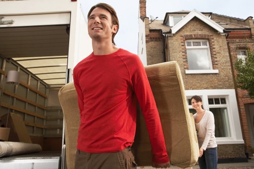 Moving day for a Beckenham flat with organised boxes and furniture