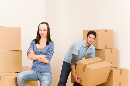 Boxes and household items organized for small removals