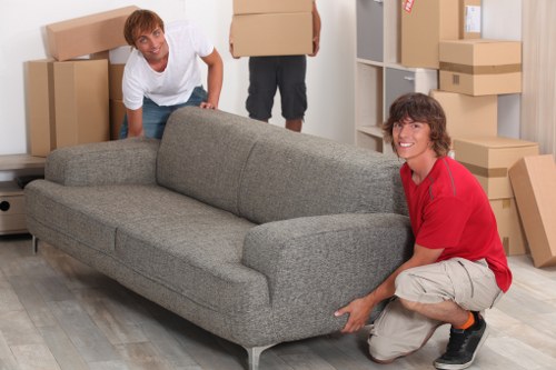 Packed boxes ready for removals in Beckenham